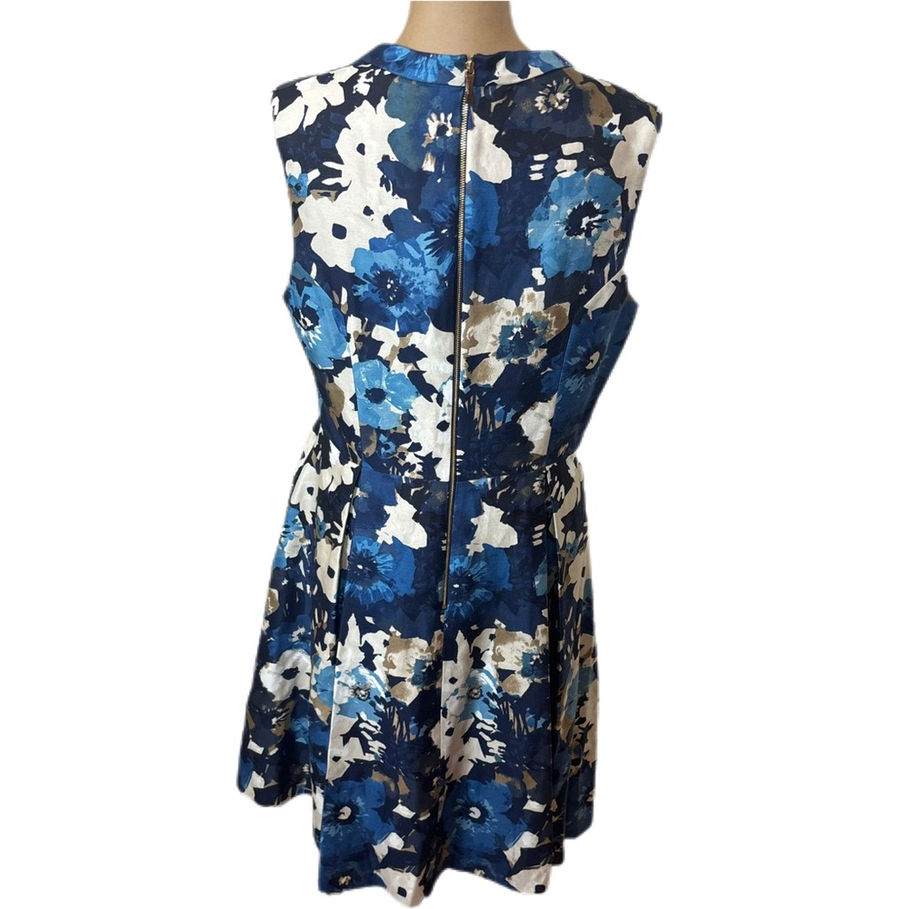 NWT! $478 Kate Spade Autumn Floral Scoop Neck Dress Blue Women’s Size 12 - Picture 3 of 8